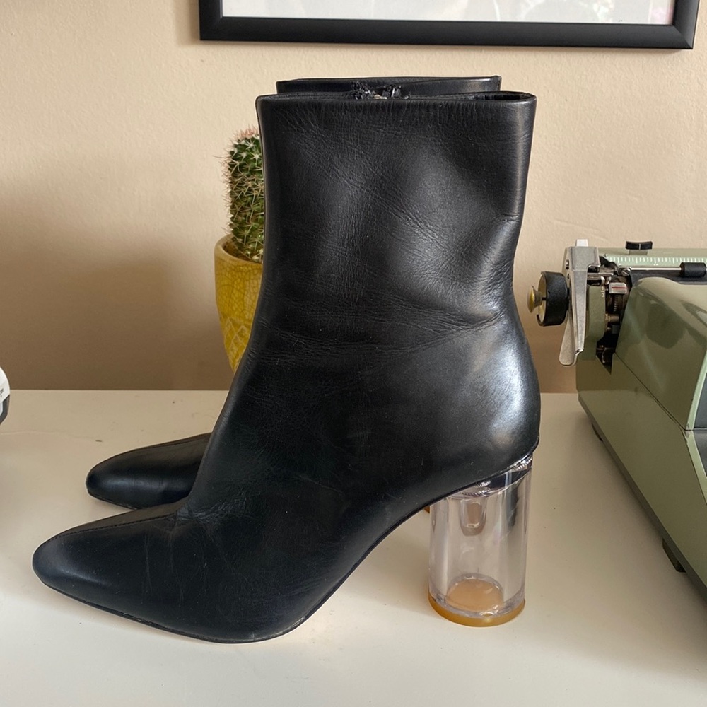 Zara Clear Heeled Ankle Boots